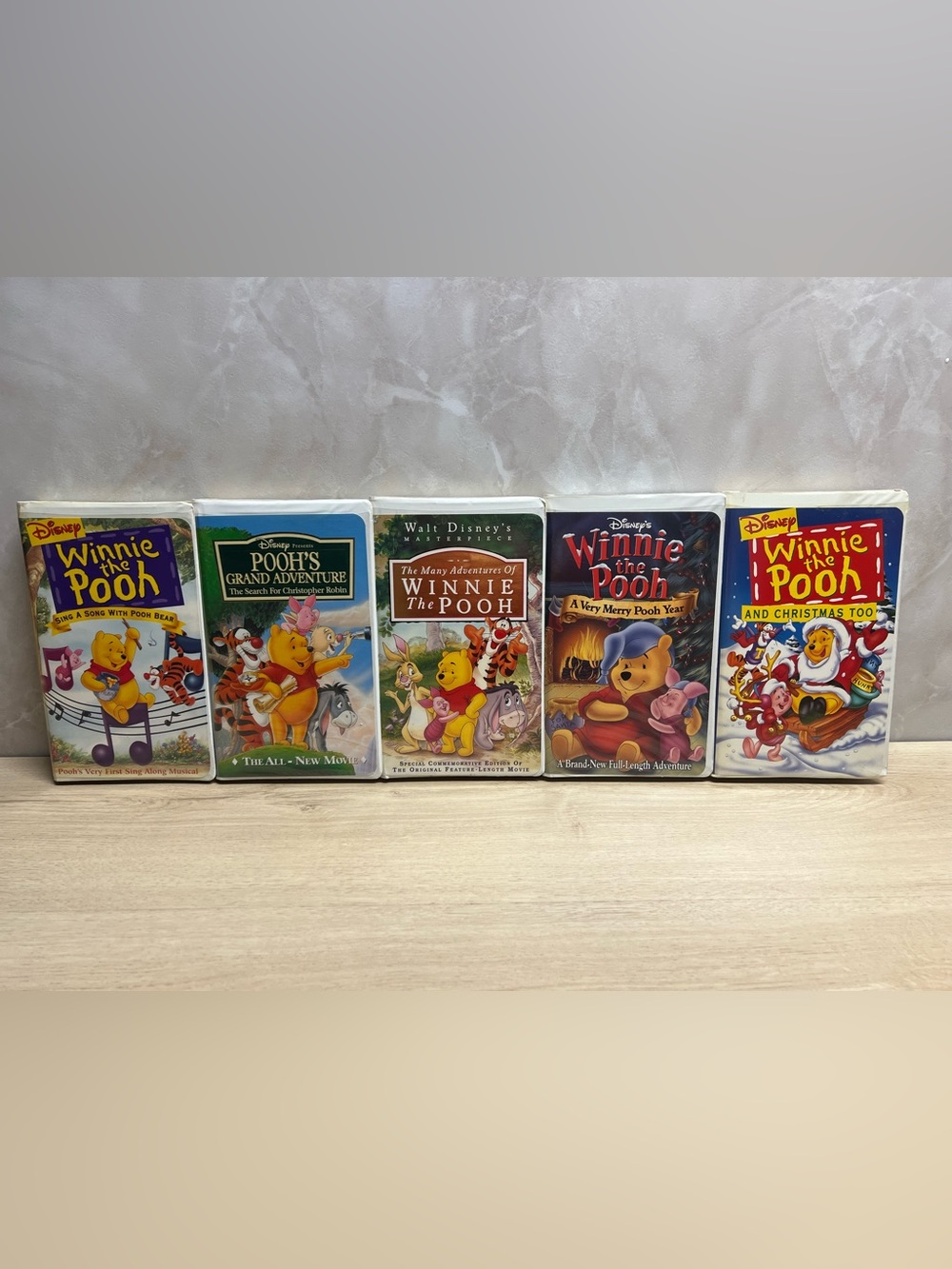 Vintage Disney Winnie the Pooh VHS Lot of 5 Clamshell Movies